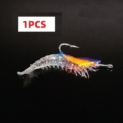 1-4pcs/bag 6cm 3g Luminous Simulation Shrimp Soft Bait Artificial Soft