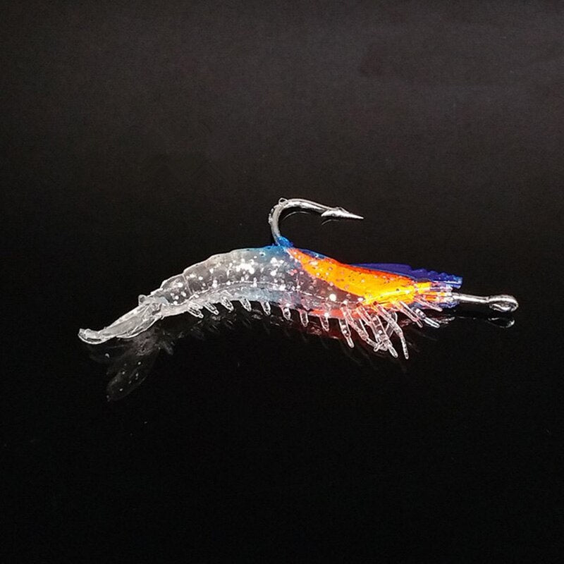 1-4pcs/bag 6cm 3g Luminous Simulation Shrimp Soft Bait Artificial Soft