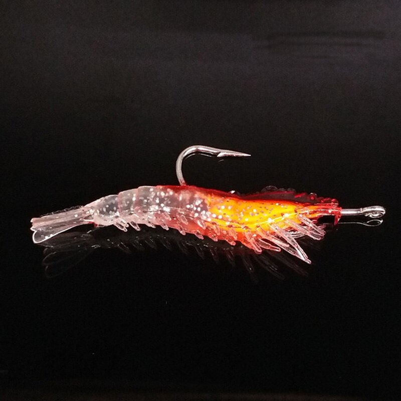 1-4pcs/bag 6cm 3g Luminous Simulation Shrimp Soft Bait Artificial Soft