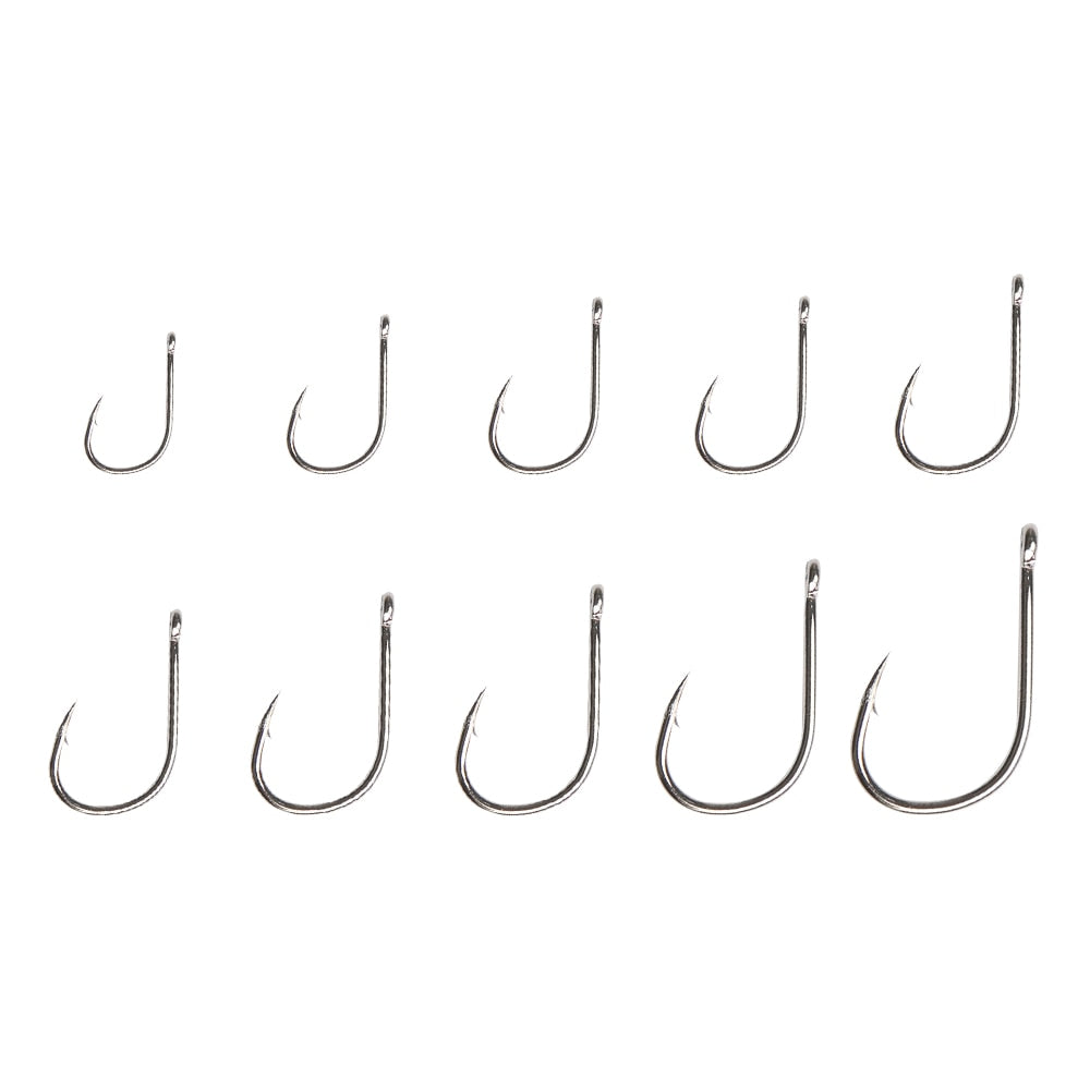 100pcs Fishing Hooks Set Carbon Steel Single Circle Fishhook Fly