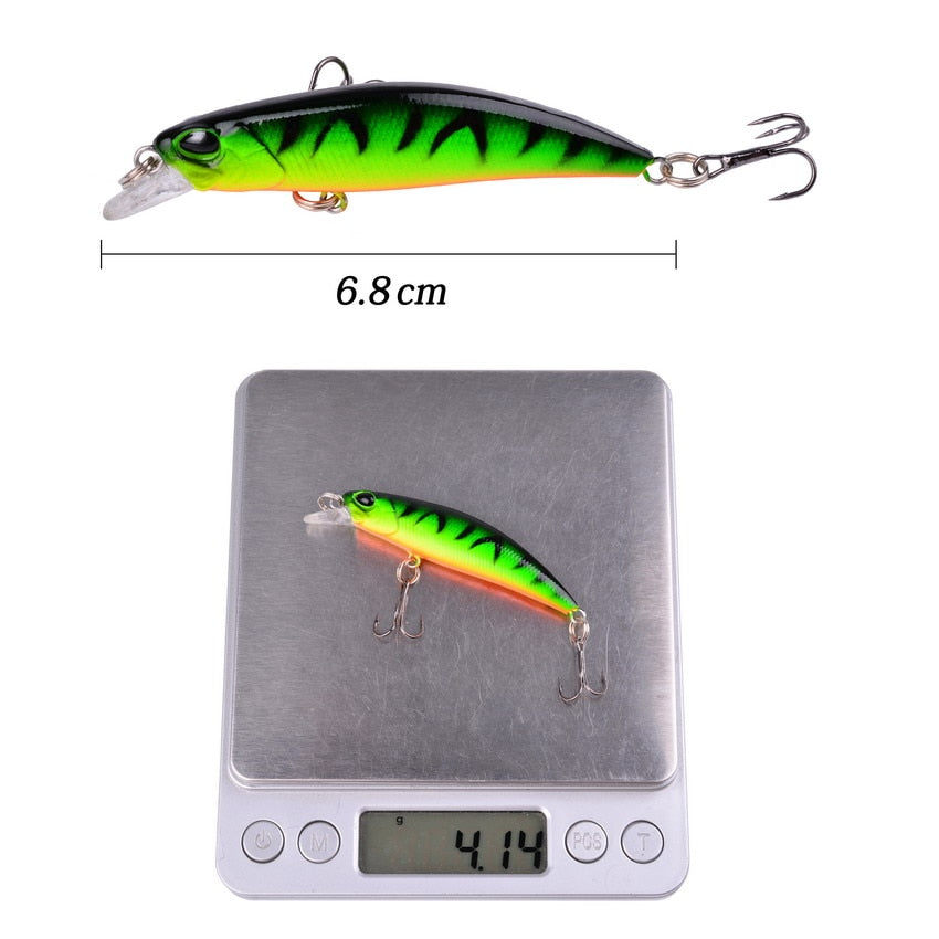 10pcs Laser Slow Minnow Fishing Lure Set 4g 7cm Wobblers Crankbaits