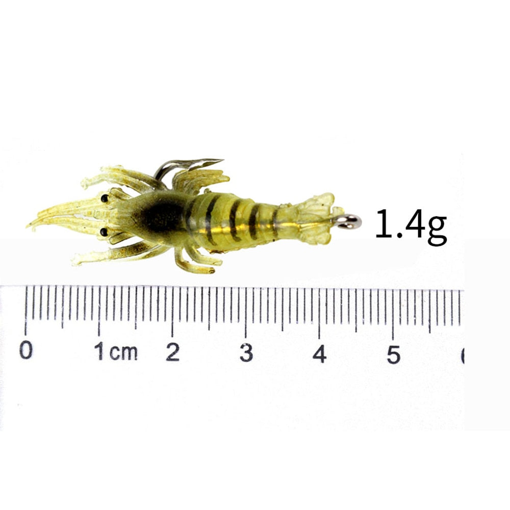 10pcs/lot 4cm 1.4g Soft Shrimp Lure Fishing Pesca Leurre Peche Carp