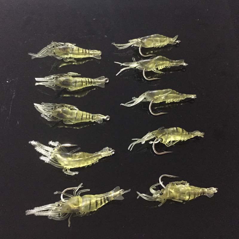 10pcs/lot 4cm 1.4g Soft Shrimp Lure Fishing Pesca Leurre Peche Carp