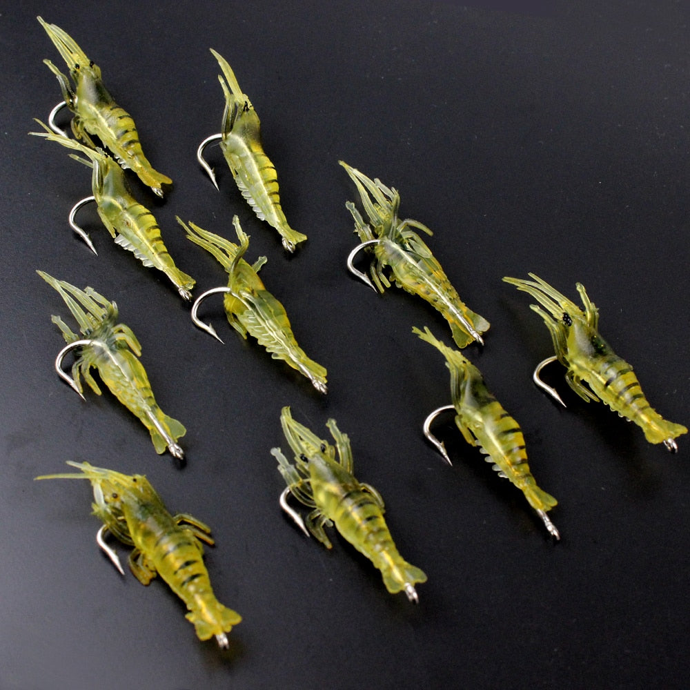 10pcs/lot 4cm 1.4g Soft Shrimp Lure Fishing Pesca Leurre Peche Carp