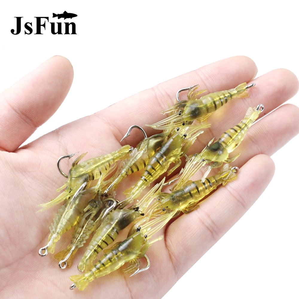 10pcs/lot 4cm 1.4g Soft Shrimp Lure Fishing Pesca Leurre Peche Carp