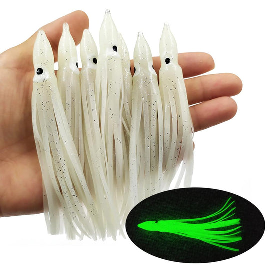 20 pieces Luminous Squid Skirts Soft Lure pesca 5cm/9cm/11cm Night