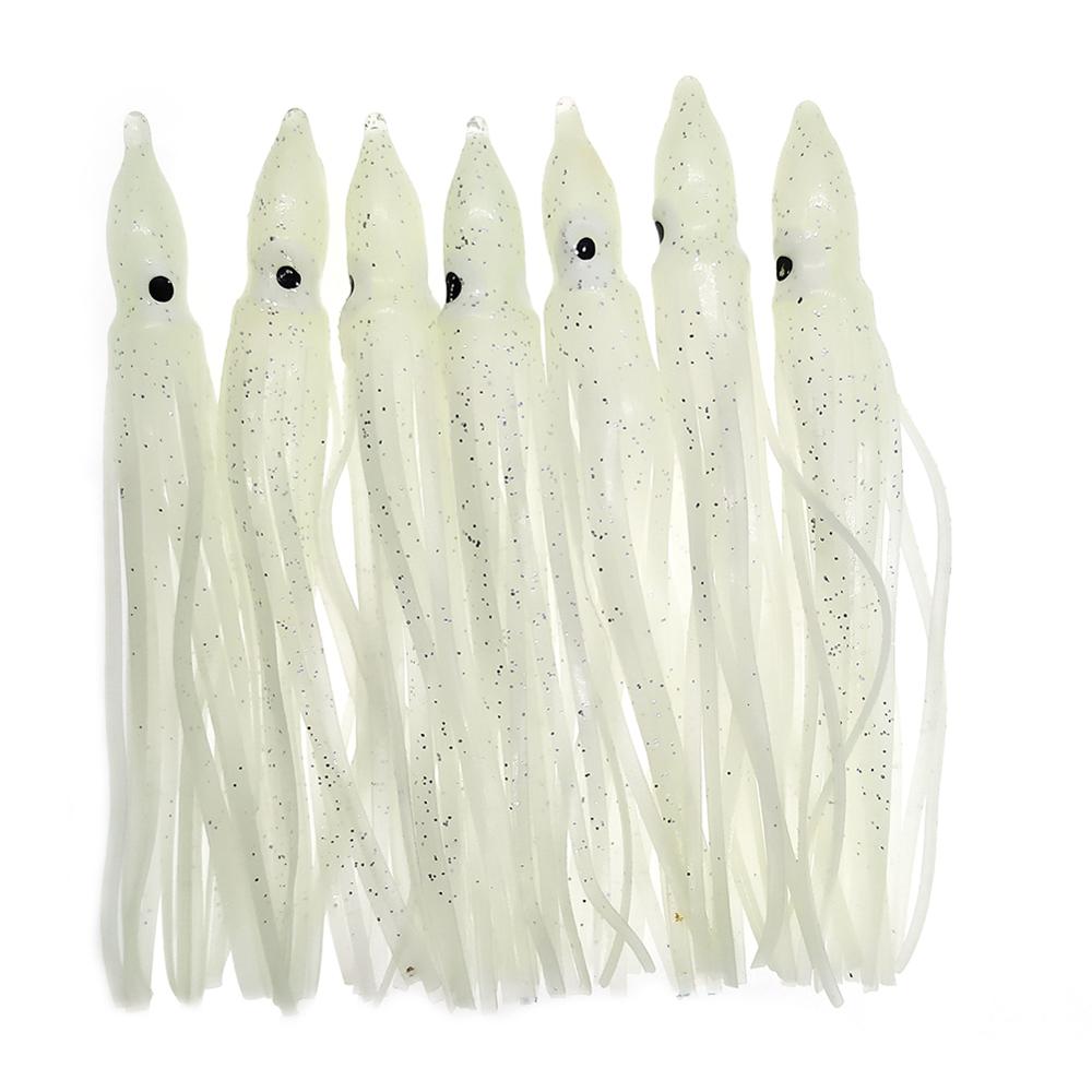 20 pieces Luminous Squid Skirts Soft Lure pesca 5cm/9cm/11cm Night