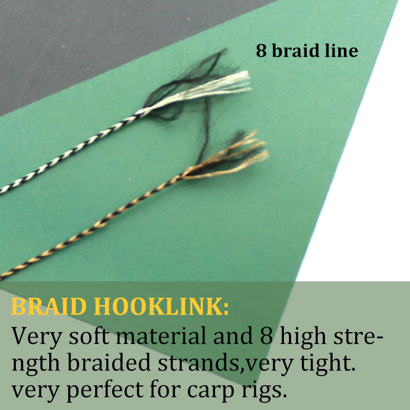 20m Carp Fishing Line Soft Hook Link 8 Strand Uncoated Braid Line Hair