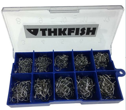 500 Pcs #3-#12 Silver Black Gold Freshwater Fishing Hooks Carp