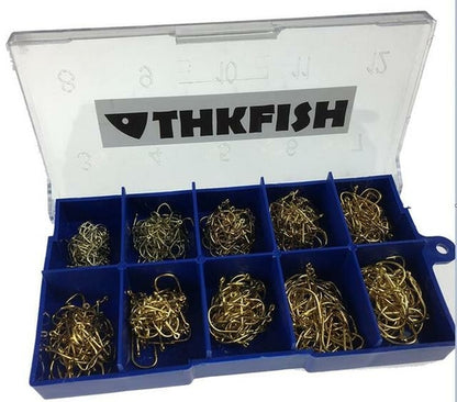 500 Pcs #3-#12 Silver Black Gold Freshwater Fishing Hooks Carp