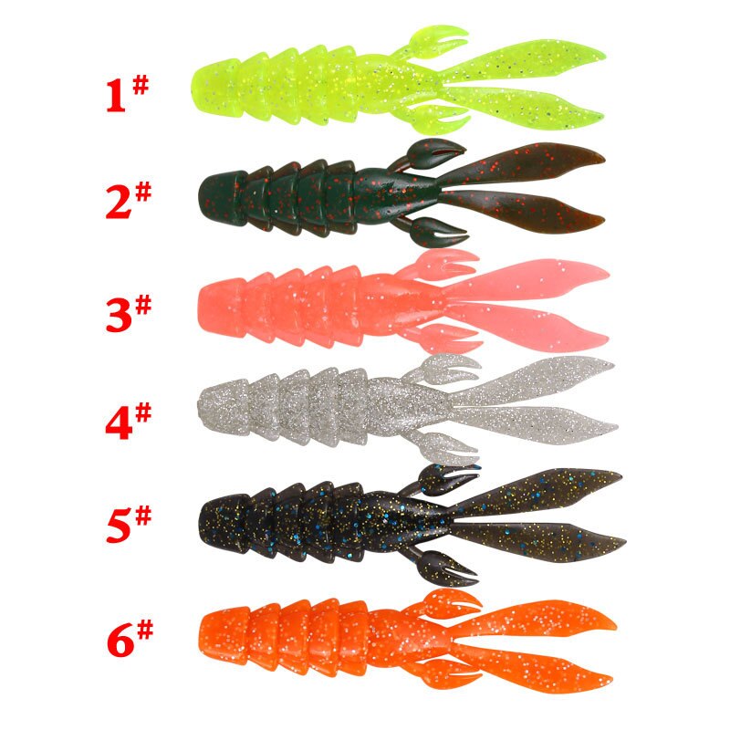 5PCS/lot Simulation Fake Shrimp Lobster Soft Bait 8cm 10cm 12cm Maggot