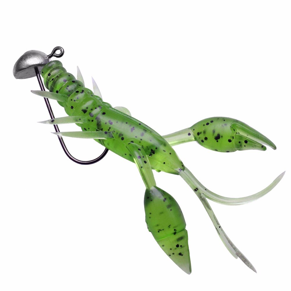 9Pcs 5g 7CM Glow Shrimp Crayfish Fishing Soft Lure Pesca Bass Fishing