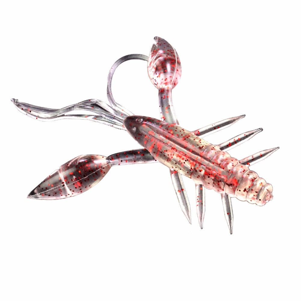 9Pcs 5g 7CM Glow Shrimp Crayfish Fishing Soft Lure Pesca Bass Fishing