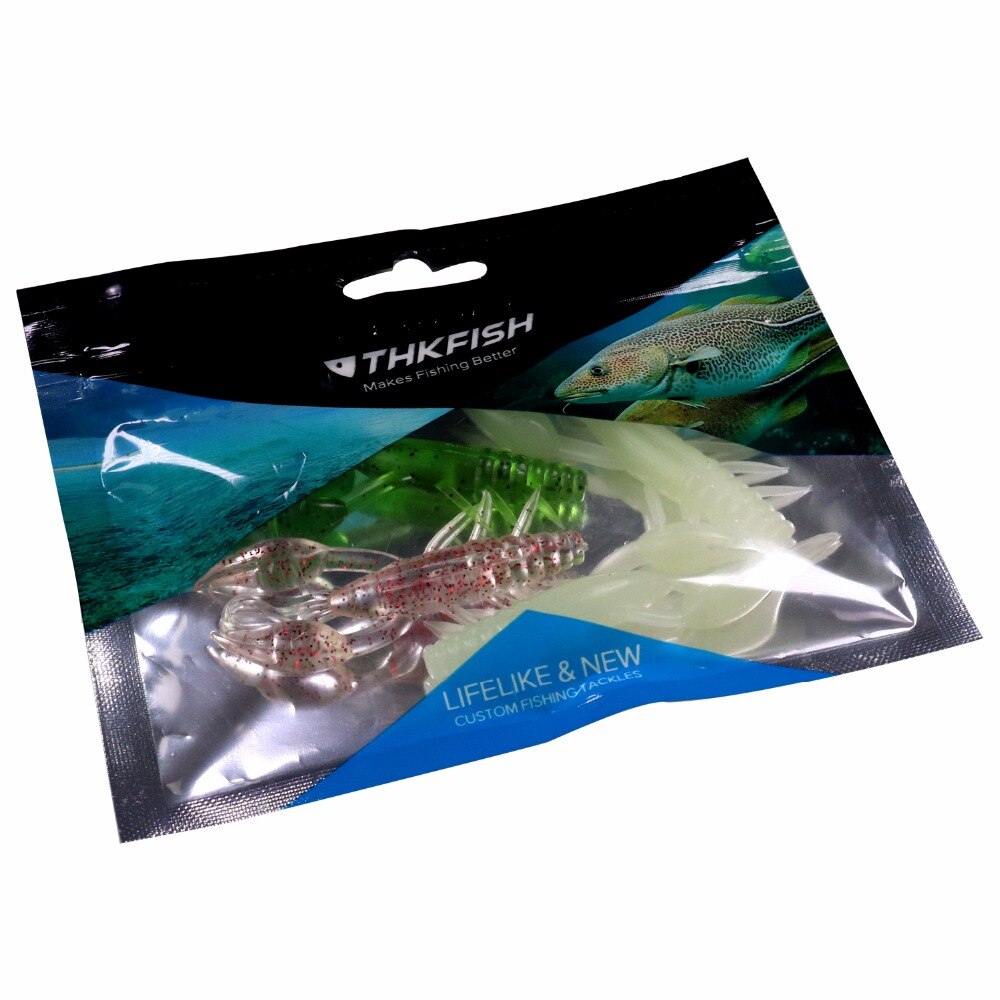 9Pcs 5g 7CM Glow Shrimp Crayfish Fishing Soft Lure Pesca Bass Fishing