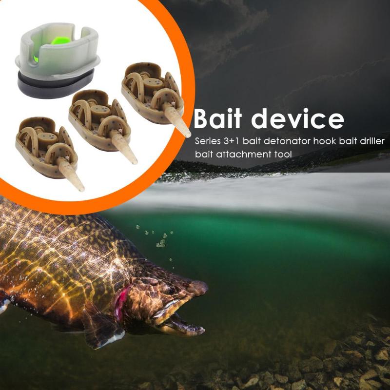 Carp Fishing Inline Flat Method Feeder Portable 3+1 Inline Method Carp Fishing Bait Basket Feeders Mould Set Pesca Fish Tackle