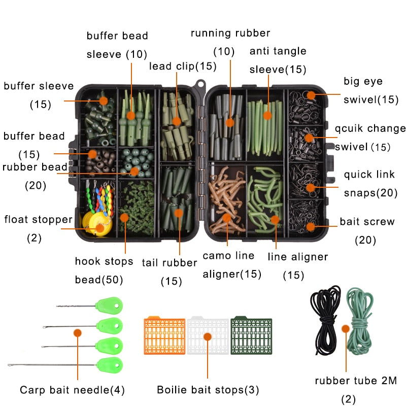 Carp fishing accessories Kit Matte carp swivels Soft Anti tangle sleeve carp fishing connector terminal fishing carp tackle