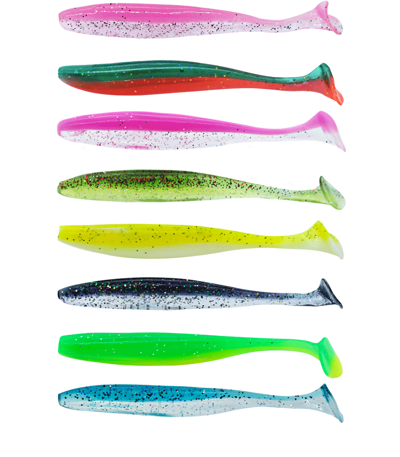 Easy Shiner Soft Bait Worm Silicone Fishing Lure Double Color