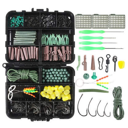 275 Pcs/Box Multifunctional Carp Fishing Accessories Kit With Fishing Tackle Box Jig Hooks Fishing Swivels Snaps Tools