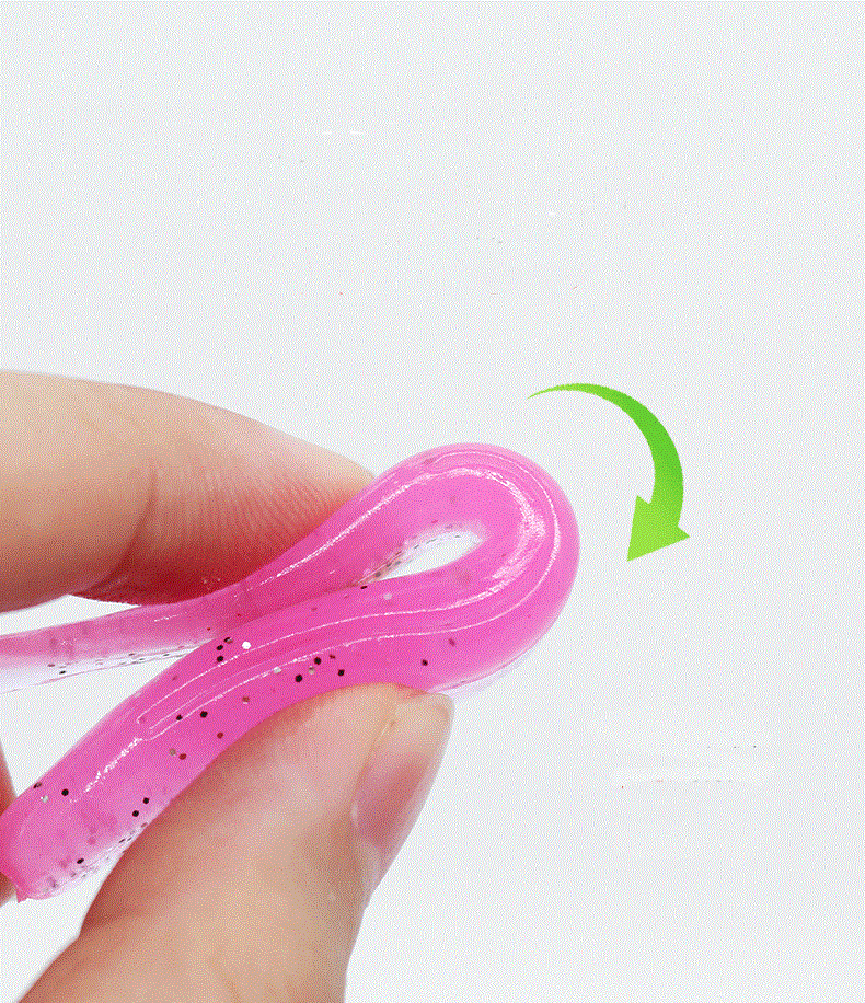 Easy Shiner Soft Bait Worm Silicone Fishing Lure Double Color