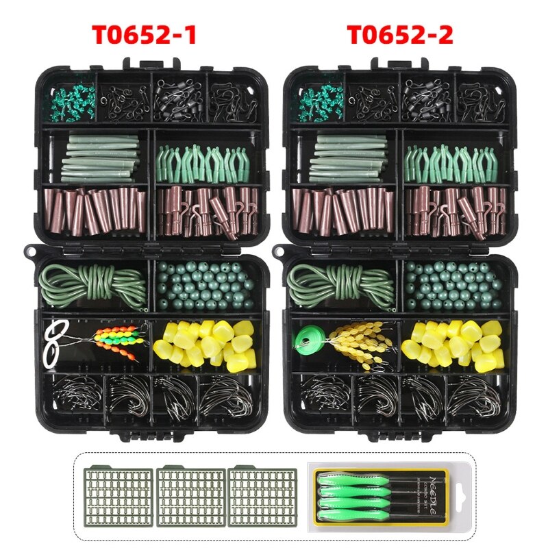 275 Pcs/Box Multifunctional Carp Fishing Accessories Kit With Fishing Tackle Box Jig Hooks Fishing Swivels Snaps Tools