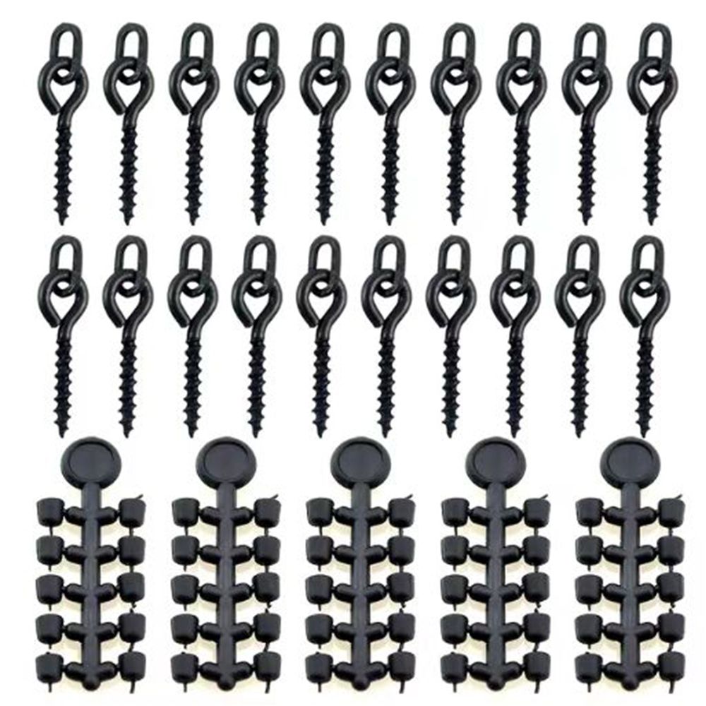 50pcs Rod Fastener Hooks 20pcs Roller Carp Fishing Accessories Boilies Hair Screw Chod Ronnie Rig Pop Up Boilies Stop Tools