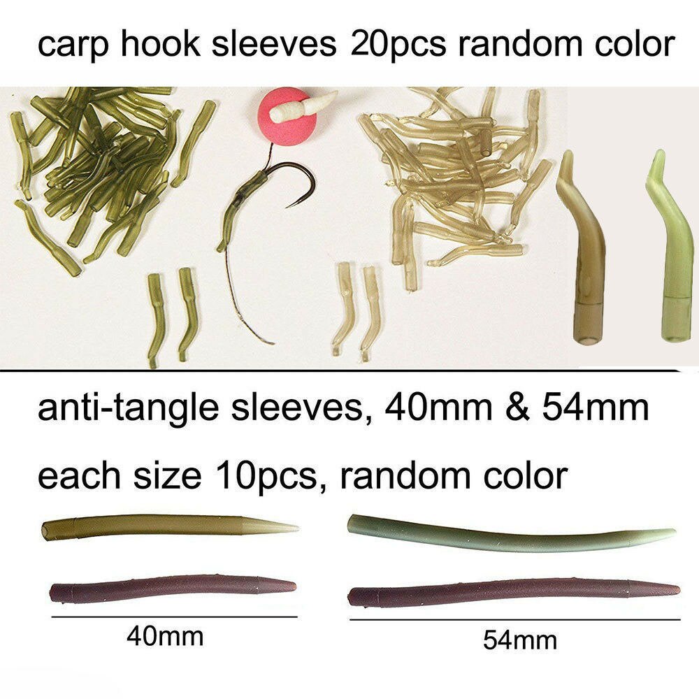 160Pcs/Box Carp Fishing Tackle Kit Including Swivels Hooks Anti Tangle Sleeves Hook Stop Beads Boilie Bait Screw Accessories